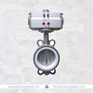 Van bướm inox điều khiển khí nén Haitima