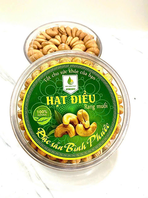 Hạt Điều Vàng Rang Muối Xếp Hoa hộp 500g
