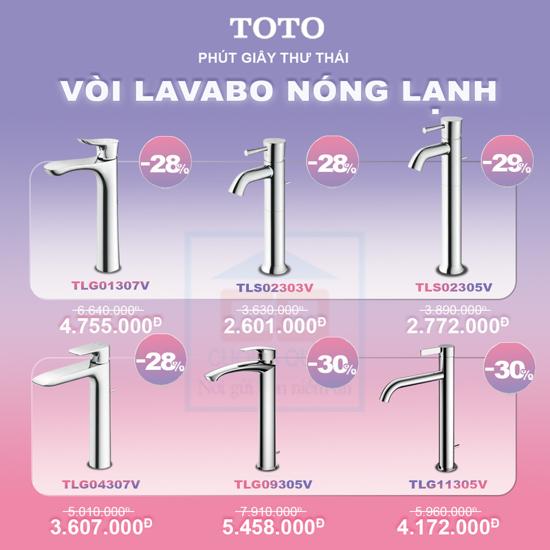 Khuyến mãi vòi Lavabo TOTO cao cổ