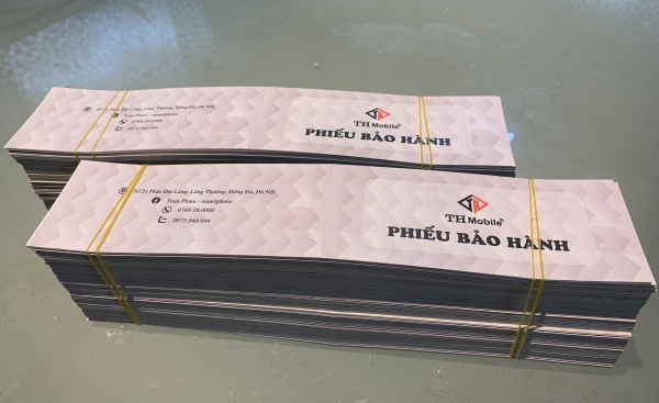 In voucher, thẻ bảo hành