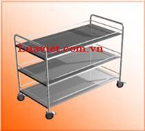 Xe đẩy 3 tầng bằng inox