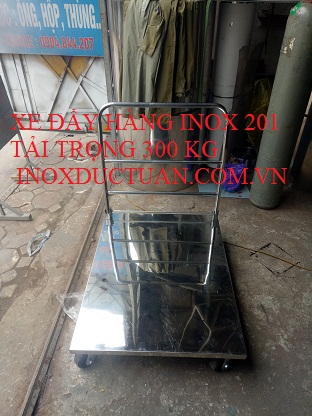 Xe đẩy hàng inox 201 tải trọng 300kg