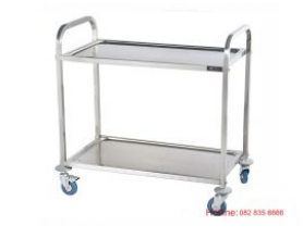 Xe đẩy thức ăn 2 tầng