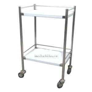 Xe đẩy 2 tầng inox y tế
