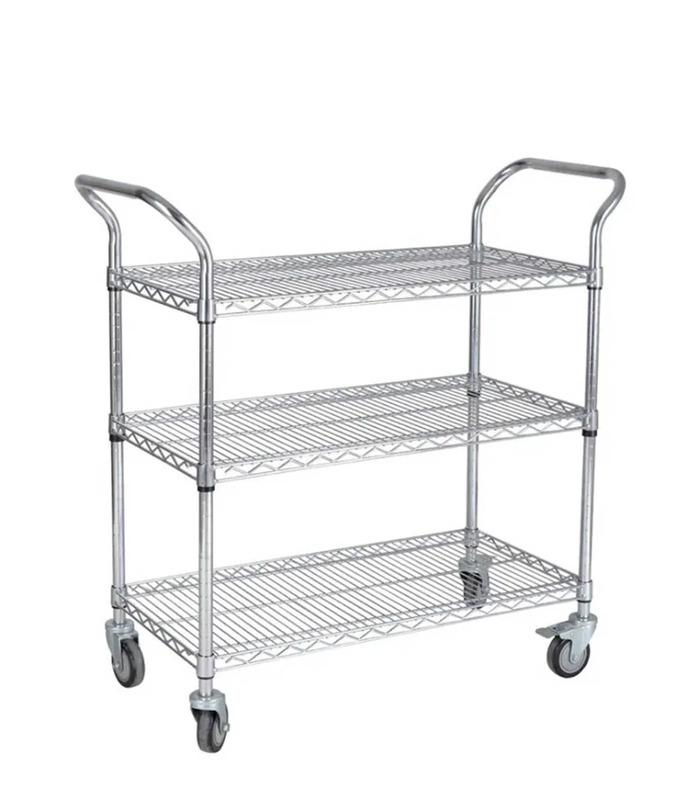 Xe đẩy ESD ba tầng bằng thép không gỉ 907x257x1060