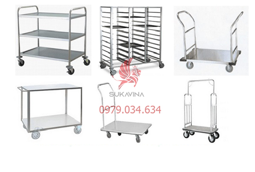 Xe đẩy hàng Inox