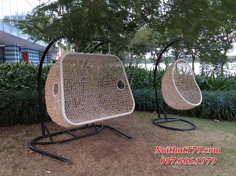 Xích đu nhựa giả mây
