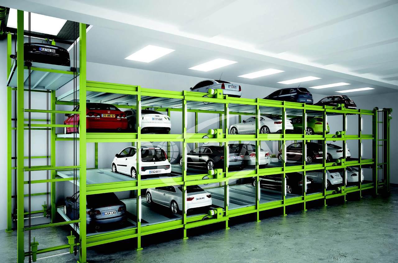 Bãi đỗ xe kiểu xoay vòng ngang 2 tầng