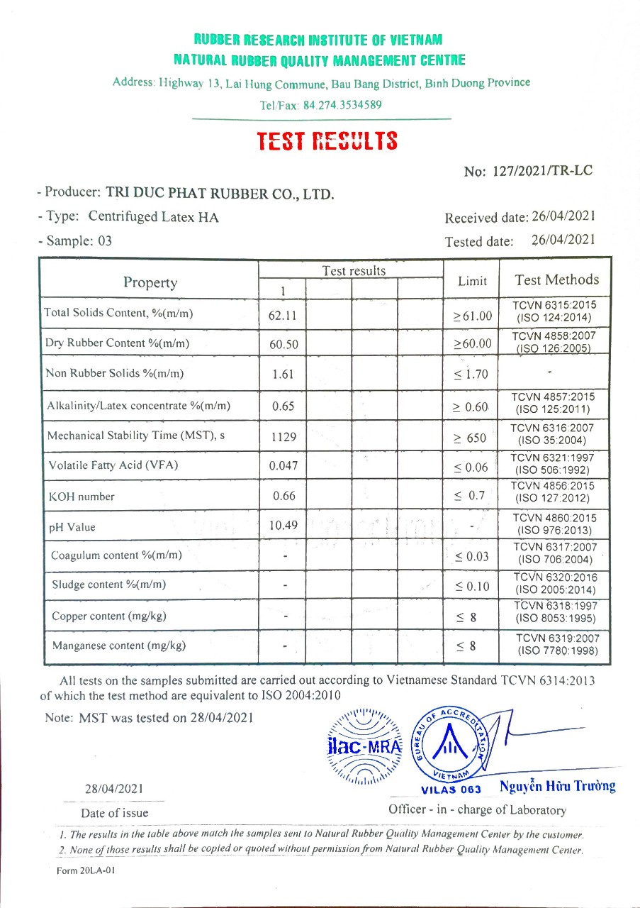 Chứng chỉ TEST 2021