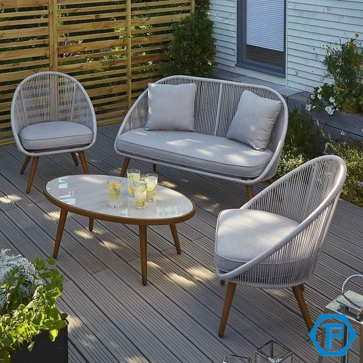 Sofa mây nhựa ngoài trời