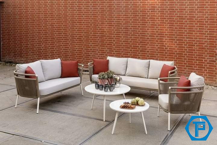 Sofa mây nhựa ngoài trời