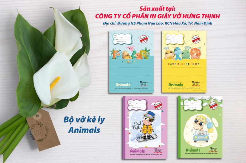 Bộ vở kẻ ly Animals