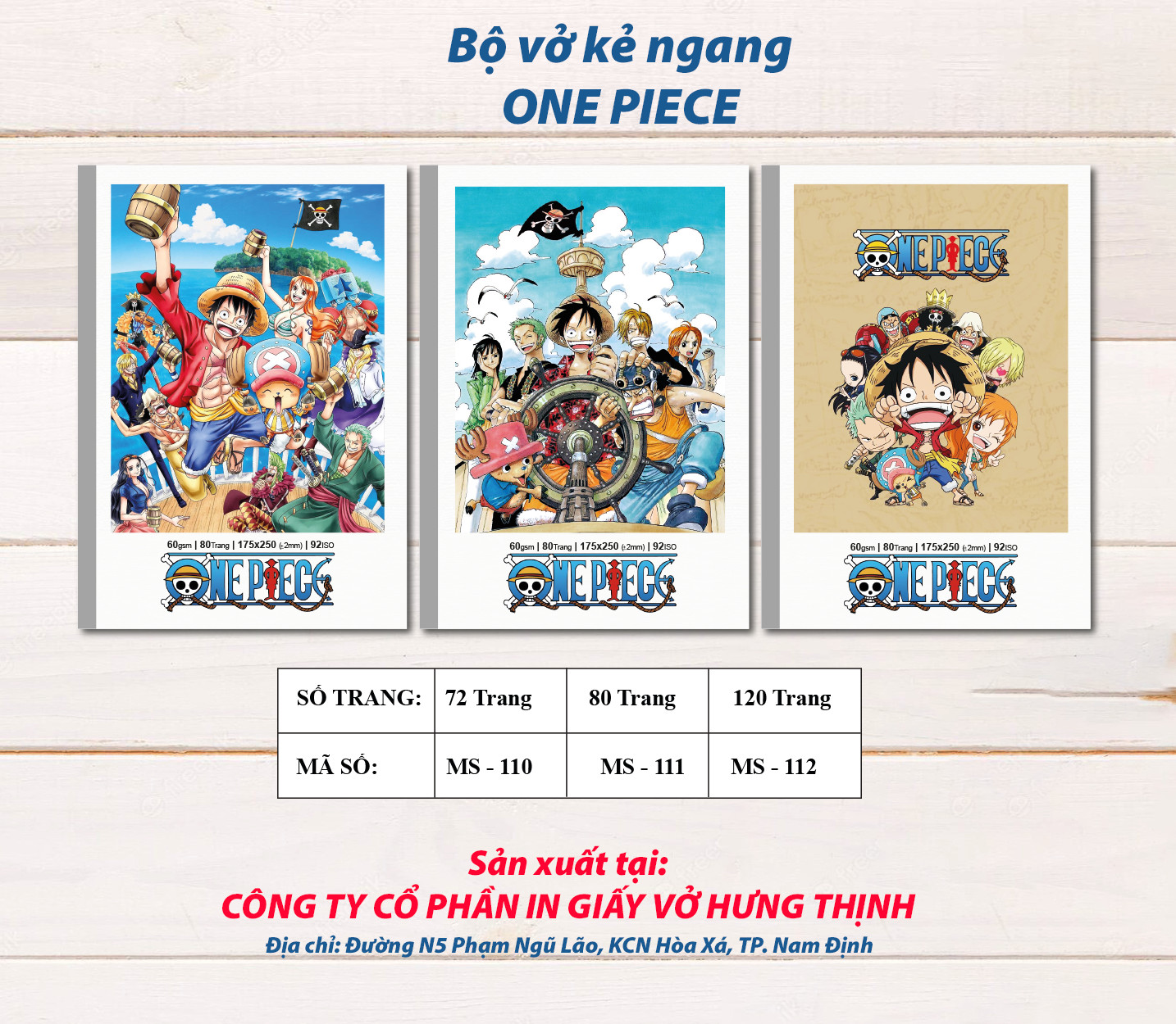 Bộ vở kẻ ngang One Piece