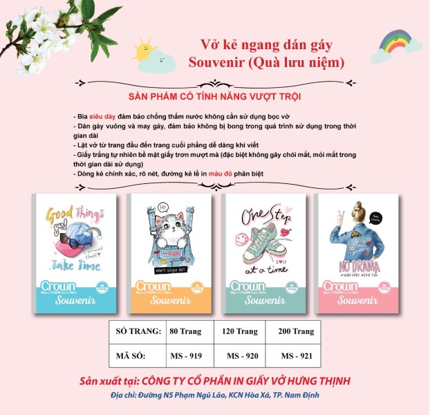 Bộ vở kẻ ngang dán gáy