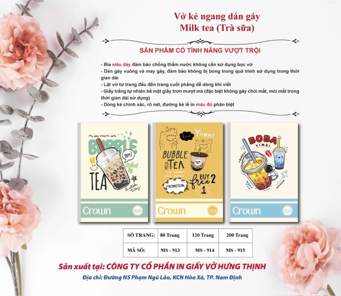 Bộ vở kẻ ngang dán gáy