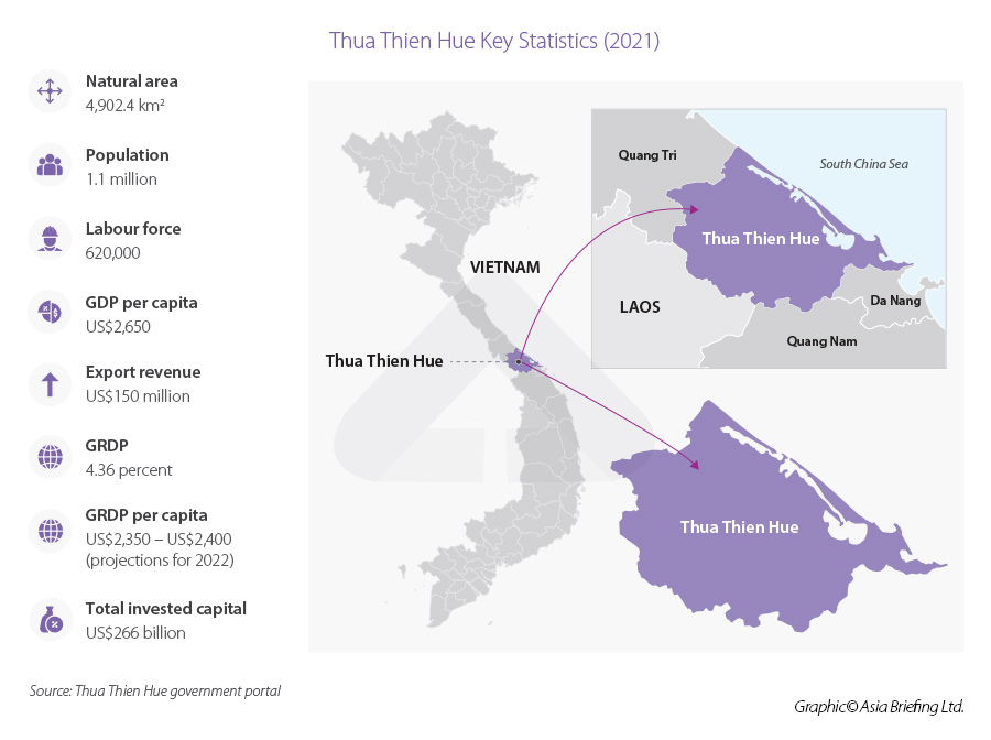 Thua Thien Hue属性“ width =” 900“高度=” 672“ srcset =” https://www.vietnam-briefing.com/uploads/2022/05/thua-thua-thien-thien-thien-hue-stats.jpg 900w，900w， https://www.vietnam-briefing.com/uploads/2022/05/thua-thien-thien-thien-hue-stats-300x2224.jpg 300w， https://www.vietnam-briefing.com/uploads/2022/05/thua-thien-thien-thien-hue-stats-768x573.jpg 768w“ sizes =”（max-width：max-width：900px）100vw，900vw，900px，900px”
<p>到2025年，省级Autho国家的目标是使服务占该省经济的53-54％，其次是行业和建筑，为31％至32％，农业为7％至9％。</p>
<p>在2021年，Thua Thien  -  Hue自豪地以48,059分排名省级治理和公共行政绩效指数（PAPI），并在省级竞争指数（PCI）2021排名中排名第8 </sup>。这些最高排名强调了Thua Thien Hue对外国投资者的积极商业环境。</p>
<p>在这里，我们将研究未来投资的三个关键因素。</p>
<h2>有利的业务友好政策</h2>
<p> Thua Thien Hue为外国投资者和企业提供了一个有利的监管环境；特别是Thua Thien的计划和投资部 -  Hue为希望进入市场的企业提供了行政手续和透明程序的法律援助。</p>
<p>最近，该省签署了UNDE的备忘录Ranthand（谅解备忘录）关于韩国的土地和住房公司开发智能城市空间，以使色调城市适应智能的大都市模型。</p>

        找到业务支持
      我们可以帮助您选择您投资的理想位置
      <img alt =“” src =“” data-src =“ https://www.asiabriefing.com/assets_ab/images/dsa-logo.svg” class =“ lazy”>
      
<p>来自商业智能的Dan Nguyen，Dezan Shira＆Associates指出，与其他省相比，Thua Thien Hue在政府激励措施方面具有竞争力。例如，Chan May Lang Co IP特别有竞争力，而政府则欢迎对基础设施项目的投资。</p>
<p> <img loading =“ lazy” class =“ AlignCenter wp-image-2115150 size-full” title =“信息图：thua thua thien thien hue激励措施” vn“ width =” 900“高度=” 1378“ srcset =” https://www.vietnam-briefing.com/news/ws/wp-content/uploads/2022/05/hue-incentives.jpg 900W，https://www.vietnam-briefing.com/news/wp-content/uploads/2022/2022/05/hue-incentives-196x300.jpg 196W， https://www.vietnam-briefing.com/news/wp-content/uploads/2022/05/hue-incentives-669x1024.jpg 669w， https://www.vietnam-briefing.com/news/wp-content/uploads/2022/05/hue-incentives-768x1176.jpg 768w“ sizes =”（max-width：900px）
<p>例如，如上表所示，Saigon Chan May经济区的项目在15年内享有10％的CIT，而正常率为20％，其次是四年的CIT豁免，未来九年的CIT减少了50％。此外，固定资产可免税。</p>
<p>进一步发布的地方当局<em> <em>决议编号01/2022/nq-hdnd </em> </em>支持投资的许多政策。其中包括对经济区，工业区，高科技公园，ICT区和社会住房地区的基础设施项目的支持ng其他。</p>
<p>此外，激励政策还包括适用于在该区域投资的企业的进口税，适用于制造材料，供应，组件和半生产产品。</p>
<p> thua thien  - 在过去的几年中，色调还与各种区域和全球组织建立了伙伴关系。</p>
<p>毫无疑问，该省完全致力于为投资者和企业提供有效的行政程序，透明且有利的投资环境以及根据允许的法律框架的有吸引力的激励政策。所有这些为当地经济的新进入者创造了理想的环境。</p>
<H2>繁荣的旅游业</h2>
<p>在2021年的大流行期间，截至2021年9月，Thua Thien Thien Hue Hue迎来了633,315的健康游客，即使世界旅游业的数量在大部分却是瘫痪的，即使世界旅游业的数量为18,796。色调也以传统和文化价值观充分融入了旅游体验及其未触及的自然目的地。</p>
<p>最近，省级当局宣布，将在旅游业中利用数字化转型来更好地促进色相的形象。政府确实在包括Zalo（越南信使应用程序），Facebook和政府门户等各种平台上变得更加活跃。</p>
<p>在酒店业的劳动力方面，越南文化，体育和旅游部与劳工，战争无效与社会事务部（MOLISA）合作，决定组织酒店业的员工职业培训，以促进该省的旅游业。这些计划将为该省的旅游业提供高度技能和专业劳动力的前途。</p>
<p>关于监管环境，政府积极优先考虑ND呼吁在该省旅游业进行投资。它促进了建造新的道路系统，向吉亚·朗陵墓（著名的旅游历史遗址）建造。此外，关于土地使用的友好税收政策，政府偏爱旨在达到零碳排放的旅游公司。</p>
<H2> Thua Thien  -  Hue的物流部门：投资机会</h2>
<p>分析师认为Thua Thien  - 色调，由于其地理特征，在开发物流服务方面具有许多竞争优势。该省位于道路，铁路和航空运输方面。它也位于连接缅甸，泰国，老挝和越南的东西方经济走廊上，为运输服务潜力树立了坚实的基础。</p>
<p> thua thien  - 色调有一个深水港口，陈月是该省物流部门背后的关键驱动力，因为大多数制造材料，投入和产出从该省被海上运输。 Chan May是通往南中国海的门户。该港口还在连接新加坡，菲律宾和香港的路线上。</p>
<p>目前，Chan May港口可以接收50,000吨的货物，并有望在港口升级后将其容量增加到70,000吨。</p>
<p>但是，由于陈月和thuan港口的基础设施的限制，该省的基础设施在现场的大规模容器数量不足。
<p>此外，仓库业务与海关当局之间的信息跟踪系统没有有效地同步。然而，挑战是一个基本的机会，因为这是投资者可以介入的地方。投资者和企业应看到供应和管理大型容器的潜力，该容器在港口的容量较高，或者用于公路运输和水路的大型吨位车辆。此外，政府的数字化转型策略可以进一步成为现代化跟踪系统，港口，仓库和海关当局之间的现代化。</p>
<H2>外卖</h2>
<p>尽管国民经济仍在努力从大流行中恢复，但恰好定向的thua thien thien thien thu thua thua thua thua thua thua thua。希望进入越南市场的投资者可以考虑其业务友好的政策和投资激励措施以及有竞争力的劳动利率和土地租金。</p>
<p>有关Thua Thien投资的任何方面的进一步建议 - 色调以及如何在这个蓬勃发展的省份积极管理您的业务，投资者可以咨询我们的专家进行深入讨论，并使Thua Thien成为您投资的下一个目的地。</p>                                <!-- 内容详情 end -->
							</div>
                            <div class=