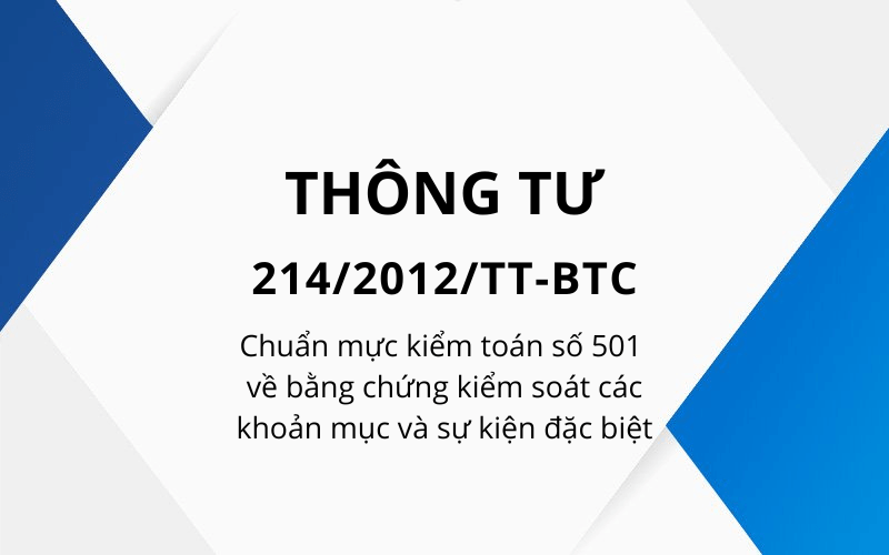 审计标准第501号审计证据与循环214/2012 / TT-BTC一起发行的特殊