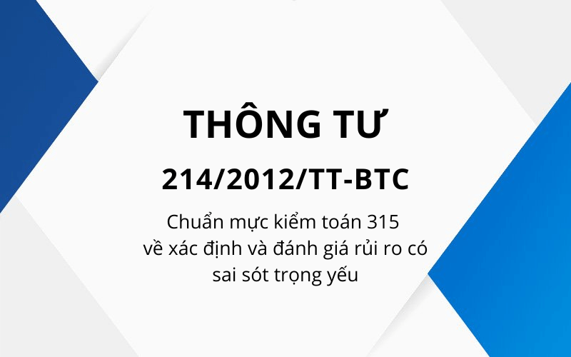 审核标准第315号识别和评估与循环214/2012 / TT-BTC一起发行的物