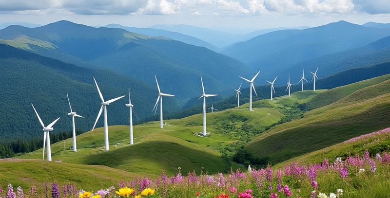 在Quang Tri省建造的两个风电厂